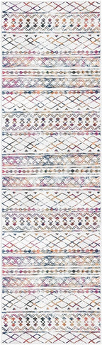 KUTA Moroccan Washable Hallway Runner Rug, 2x8 Non-Slip Vintage Multi-Color Boho Kitchen Rugs Ultra Soft Distressed Geometric Floor Carpet Runners for Bedroom Laundry Living Room