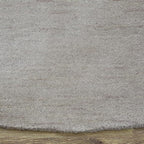 Hand Knotted Loom Wool ECO-Friendly Area Rugs - 10'x10', Round, Beige Color, Solid Plain Design, High Pile Thick Handmade Anti Skid Area Rugs for Living Room, Bed Room (L00111)