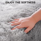 Beglad Shag Rugs for Living Room, Area Rugs 5x7 Feet Upgrade Anti-Skid Modern Minimalist Style Memory Foam Rugs for Bedroom, Indoor Carpet Suitable for Boys Room Decor, Tie-Dyed Light Grey