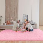 8x10 Area Rugs for Living Room, Fluffy Large Pink Rugs for Bedroom, Soft Shag Fuzzy Non-Slip Carpet for Kids Boys and Girls Nursery Room Dorm Indoor Home Decor (Pink, 8ft x 10ft)
