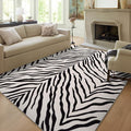 YIHOUSE Tiger Washable Area Rugs 6'x9', Black and Beige Modern Rug for Living Room, Bedroom, Ultra Thin Animal Stripe Print Rug for Girls Boys Nursery, Playroom, Dorm Room