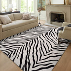 YIHOUSE Tiger Washable Area Rugs 5'x7', Black and Beige Modern Rug for Living Room, Bedroom, Ultra Thin Animal Stripe Print Rug for Girls Boys Nursery, Playroom, Dorm Room