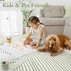 Lahome Abstract 9x12 Area Rugs for Living Room Bedroom, Soft Washable Rugs 9x12, Ultra-Thin Non-Slip Modern Dining Room Rug Non-Shedding Accent Carpet for Office, Green
