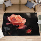 2x3 Florals Rugs for Entryway - Natural Flowers Small Area Rugs, Realistic Rose Laundry Room Carpet Non Slip Accent Throw Rug for Bathroom Kitchen Sink Front Door