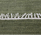 Rugsotic Carpets Hand Woven Flat Weave Kilim Wool ECO-Friendly Area Rugs - 6'x6', Square Shape, Olive Color, Solid Plain Design, Low Pile Handmade Area Rugs for Living Room, Bed Room (D00111)