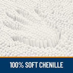 OLANLY Bathroom Rugs 44x24, Extra Soft Absorbent Chenille Bath Rugs, Rubber Backing Quick Dry, Machine Washable Bath Mats for Bathroom Floor, Tub and Shower, Home Decor Accessories, Ivory
