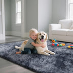 Fluffy Rug Shaggy Area Rug, Mottling Dark Grey 6x9 Area Rugs for Living Room, Large Shag Area Rugs for Bedroom Kids Room Home Decor, Upgrade Anti-Skid Rectangular Fuzzy Rugs