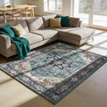 Enkor Area Soft Rugs 5x7 Washable Non Slip Boho Floor Rugs for Living Room Bedroom, Vintage Style Farmhouse Mat for Kitchen Entryway Purple & Green