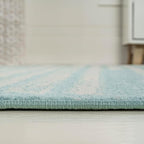JONATHAN Y Khalil Modern Berber Stripe Turquoise/Cream Indoor Area Rug, 8x10, Contemporary, Bohemian, Easy-Cleaning for Living Room, Bedroom, Kitchen, Pet Friendly, Non-Shedding (MOH207D-8)