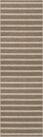 Lahome Striped Easy Jute Kitchen Runner, 2x8 Washable Indoor Outdoor Entryway Runner Rug, Farmhouse Neutral Non Slip Non Shedding Carpet for Hallway Porch Foyer, Khaki