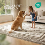 SOULFUL Medium Pile 3x5 Area Rug - Cozy Soft Underfoot Small Entryway Rug - Brown Boho Floral - Washable Non-Slip - Perfect for Living Room Bedroom Foot Kids Room Reading Nook
