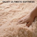 Beglad Fluffy Large Area Rugs 8x10 Feet, Modern Minimalist Style Shag Fuzzy Rugs, Non-Slip Indoor Carpet Soft Rugs for Kids Room, Bedroom & Living Room, Beige