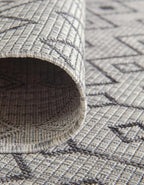 Unique Loom Outdoor Trellis Collection Area Rug - Tribal Trellis (13' Square, Gray/ Black)