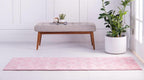 Rugs.com Lattice Frieze Collection Rug – 2' x 10' Runner Light Pink Medium Rug Perfect for Living Rooms, Large Dining Rooms, Open Floorplans