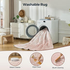 WITSHOCK Pink Rugs 12x15 for Bedroom Girls,Floral Modern Distress Print Pattern Carpet for Living Room Dining Room,Stain Resistant Anti Slip Backing Rugs for Kids Room Nursery Playroom,Light Pink