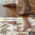 8x10 Area Rugs for Living Room Bedroom, Soft Fluffy Shaggy Bedside Rug, Indoor Floor Carpet for Kids Playroom, Dorms, Nursery Rooms, Home Decor (Camel & White 8'x10')