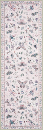 Lahome Insect Washable Runner Rug, 2x6 Kitchen Runners for Hallways 6 Feet Non Slip, Soft Laundry Room Rug Ultra-Thin Long Carpet for Bathroom Bedroom Entryway, Pink