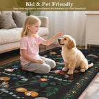 Collive Runner Rugs for Hallways, 2x6 Jungle Animal Kitchen Rugs Non Slip Washable Bathroom Runners Rug, Black Soft Ultra Thin Laundry Carpets Stain Resistant Indoor Mats for Entrance, Bedroom