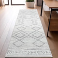 jinchan Moroccan Runner Rug 2x6 - Kitchen Machine Washable Runner Rug Modern Geometric Soft Low-Pile Lightweight Non-Slip Carpet for Entryway Hallway Laundry Room Bedroom Farmhouse (2x6ft, Grey)