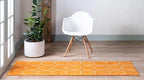 Unique Loom Trellis Frieze Collection Area Rug - Geometric (2' x 13' 1" Runner, Orange/ Ivory)