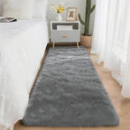2x6 Solid Fluffy Grey Area Rug – Washable, Durable, Small Bedroom Runner Rug, Non-Slip Shag Rugs for Hallway, Living Room, Bedroom, Bedside, Dorms, Kids Room, Nursery Rooms, Soft Indoor Carpet
