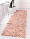 Unique Loom Davos Shag Collection Area Rug - Solid (2' 2" x 6' 7" Runner, Dusty Rose)
