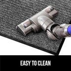 GORILLA GRIP Waterproof Traffic Guard Door Mat, 70x24, Heavy Duty Entryway Mats, Strong Rubber Back Commercial Rugs for Office Hallway, Garage Floor and Home, Low Profile Carpet Runner, Light Gray