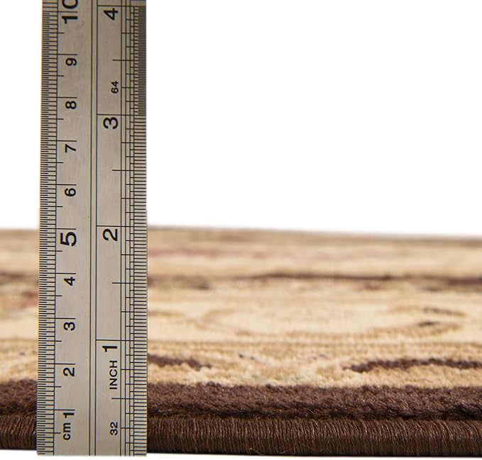 Rugs.com Chateau Collection Rug – 3' x 5' Brown Medium Rug Perfect for Entryways, Kitchens, Breakfast Nooks, Accent Pieces