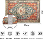 Boho Vintage Oriental Entry Rugs for Entrance Non-Slip Washable Tribal Small Area Rug,Ultra Soft Bohemian Floral Medallion Low-Pile Indoor Front Door Mat for Bedroom Kitchen Bathroom 16" x 24"