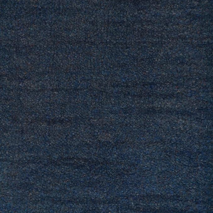 Hand Knotted Loom Wool ECO-Friendly Area Rugs - 6'x6', Square, Blue Color, Solid Plain Design, High Pile Thick Handmade Anti Skid Area Rugs for Living Room, Bed Room (L00111)