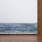 Bloom Rugs Caria Washable Non-Slip 10 ft Runner - Blue/Charcoal Traditional Runner for Entryway, Hallway, Bathroom, and Kitchen - Exact Size: 2'6" x 10'