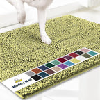 Muddy Mat® | Super Absorbent Door Mat Indoor, Microfiber Quick Dry Chenille Entryway Rug, Non-Slip Front Door Mat, Indoor Mats for Entryway, Machine Washable Pet Rug, Yellow 24" x 72"