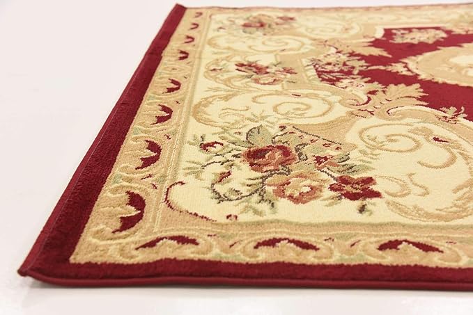 Unique Loom Versailles Collection Area Rug - Henry (6' 1" Square Red/Brown)