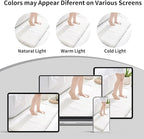 Small Bathroom Rugs 17x24 Non Slip White Fluffy Bath Mat for Bathroom Floor Machine Washable Plush Luxury Bath Rug for Tub Soft Shaggy Absorbent Shower Mat