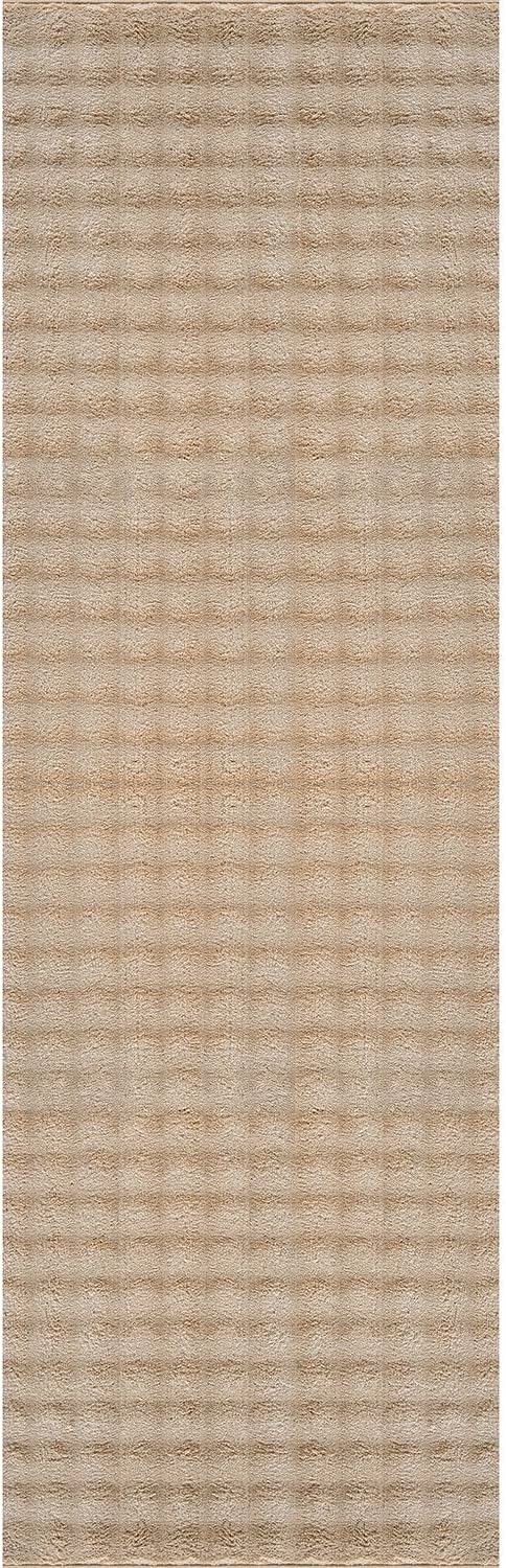 CAMILSON Modern Beige Non Slip Runner Rug 2x7 Ultra Soft High Pile Kitchen Rugs Non Skid Rubber Backing Durable & Easy to Clean Carpet for Entryway Bathroom Indoor Use (2 x 7 Beige)