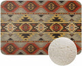 Geometric Pattern Bath Rugs American Navajo Style Aztec Microfiber Bathroom Mat Soft Plush Shaggy Shower Mat for Bathroom Fluffy Comfortable Water Absorbent Carpet Non-Slip Machine Washable 16"X24"