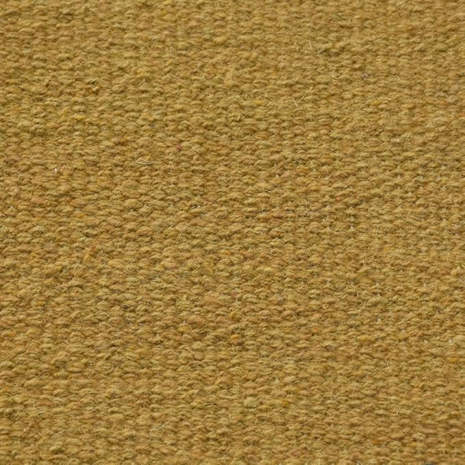 Rugsotic Carpets Hand Woven Flat Weave Kilim Wool ECO-Friendly Area Rugs - 2'6"x8', Runner Shape, Gold Color, Solid Plain Design, Low Pile Handmade Area Rugs for Living Room, Bed Room (D00111)