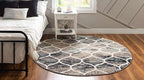 Rugs.com Lattice Frieze Collection Rug – 10' Round Blue Multi Medium Rug Perfect for Kitchens, Dining Rooms