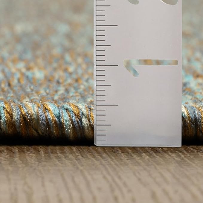 LUXE WEAVERS Modern Farmhouse Green 5x7 Washable Area Rug, Anti-Slip Diamond Pattern Carpet