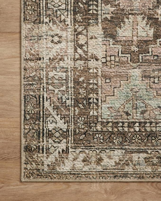 Loloi Amber Lewis Billie Collection, Clay & Sage 2'-6" x 12'-0" Area Rug – Antique & Distressed Accent Rugs for Living Room, Bedroom, Entryway & Hallway, No Shed High Traffic Area Home Decor Rug