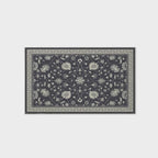 EVERGRACE Area Rugs for Living Room 3x5, Boho Floral Faux Wool Indoor Outdoor Rugs, Washable Rugs for Bedroom Entryway Dining Room Hallyway, Low Pile Floor Mat Carpet for Home Decor, Ebony Black