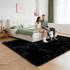 6x9 Shag Large Rugs for Living Room Bedroom, Fluffy Soft Durable Non-Shedding, Shaggy Bedside Rug for Dorm, Indoor Floor Carpet for Kids Girls and Boys, Dorms, Nursery Rooms, Home Decor, Black