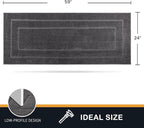 PURRUGS Dirt Trapping Door Mat 24" x 59", Non-Slip/Skid Machine Washable Entryway Rug, Dog Doormat, Super Absorbent Welcome Mat for Muddy Wet Shoes and Paws, Grey