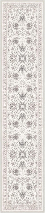 Phantoscope Washable Runner Rug 2'x10' Non-Slip, Vintage Neutral Hallway Rugs for Entryway, Stair, Bedroom, Distressed Boho Floral Medallion Pattern, Low-Pile Foldable Carpet, Cream Beige/Neutral