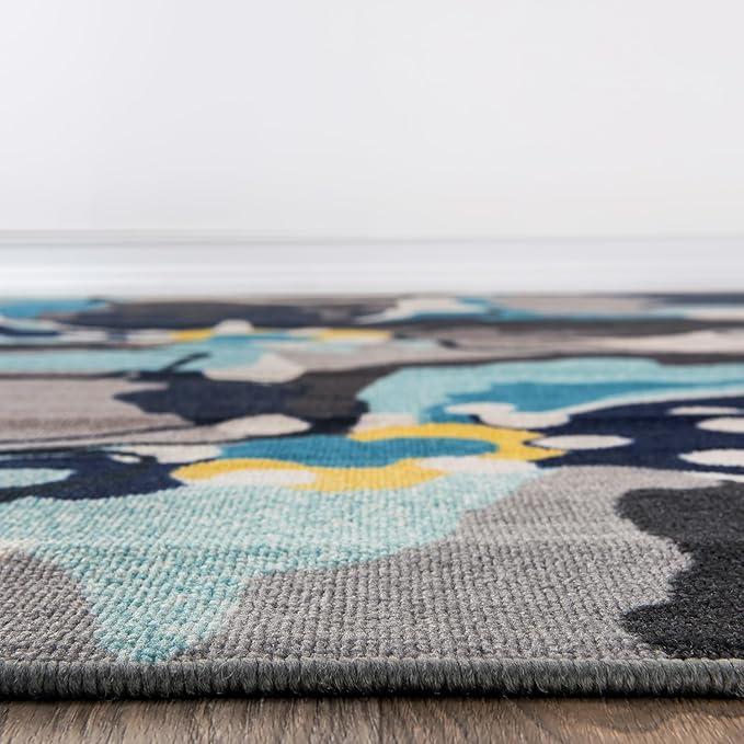 Rugshop Gray Large Floral Non-Slip Runner Rug Fade Resistant for Hallway, Entryway and Kitchen, 2'7" x 8'
