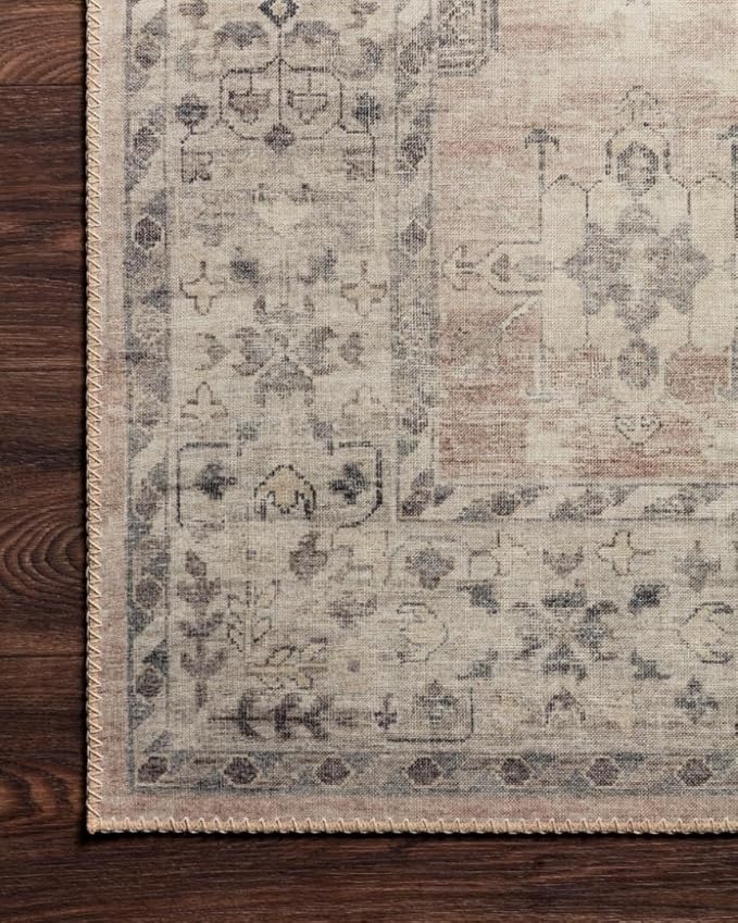 Loloi Hathaway Collection HTH-03 Java/Multi 2'-6" x 7'-6", .25" Thick Runner Rug, Soft, Durable, Printed, Modern, Low Pile, Non-Shedding, Easy Clean, Living Room Rug