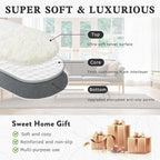 Soft Fluffy Rugs for Bedroom, Cream White Fuzzy Shaggy Oval Bedside Area Rug Set of 2, Non-Slip Cozy Plush Shag Carpet for Kids Room Nursery Dorm Living Room, 2.6 x 5.3 Feet