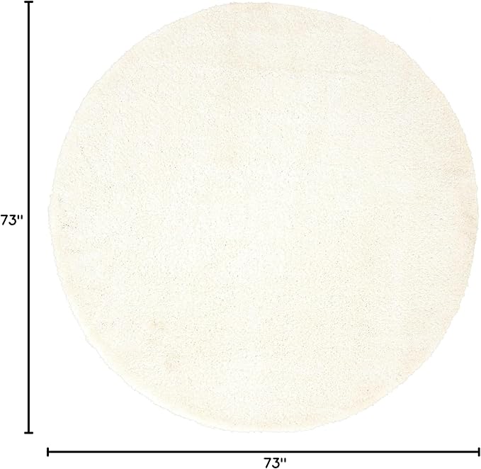 Unique Loom Solo Collection Area Rug - Calabasas (6' 1" Round, Snow White)