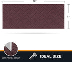 PURRUGS Dirt Trapping Door Mat 32" x 70", Non-Slip Machine Washable Entry Rug, Shoe Scraper, Dog Doormat, Super Absorbent Welcome Mat for Front & Back Door, Muddy Wet Shoes & Paws, Burgundy Red