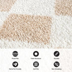 Rugshop Diamond Wave Shag Runner Rug Beige 2' 3" x 12' Great for Long Hallways, Open Entryways, or Galley Kitchens